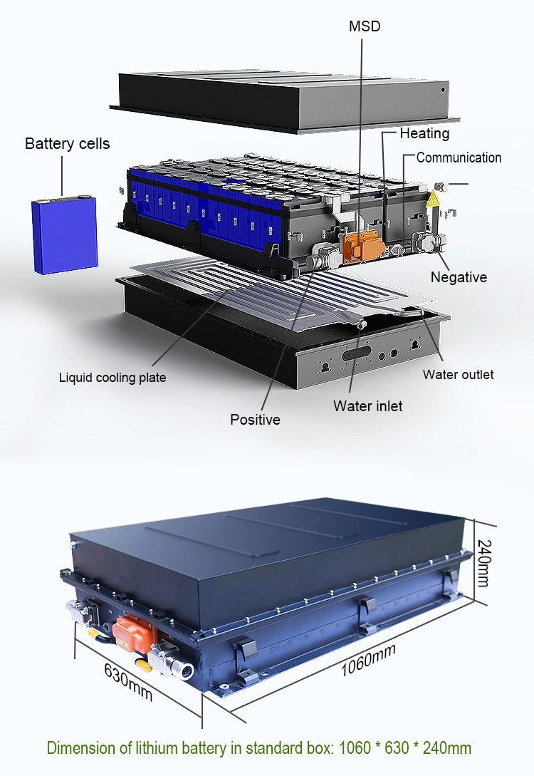 新しい電気自動車電池360V 400V 500V EVのトレーラーLiFePO4電池、600V 50kwh 100kwh標準的なEVのリチウム電池